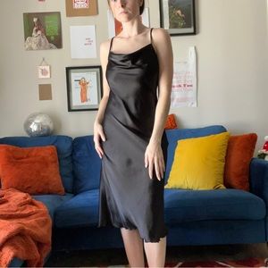 Silky cowl neck dress